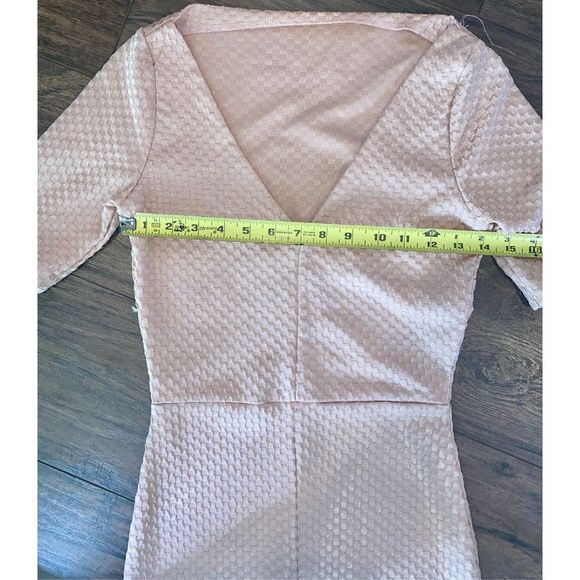 Zara Fitted Pink Dress Checkered Pattern - Picture 8 of 8